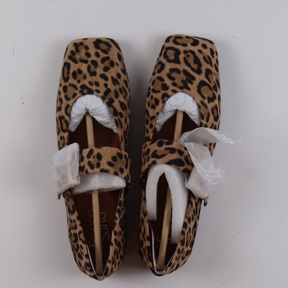 Franco Sarto Mary Jane Flats L-Oakes Brown Leopard Print Size 7 NEW